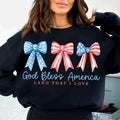 God Bless America Coquette Fourth of July Sweater, America Patriotic 4th of July Shirt, Independence Day Gift, Memorial Day Tee