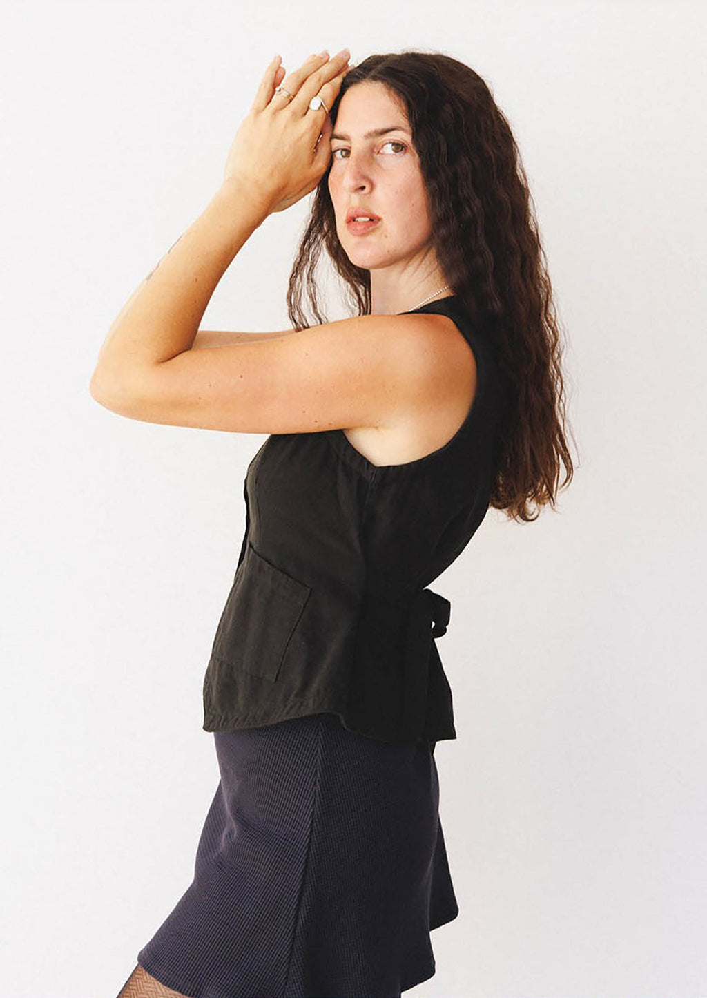Flared Button Front Vest