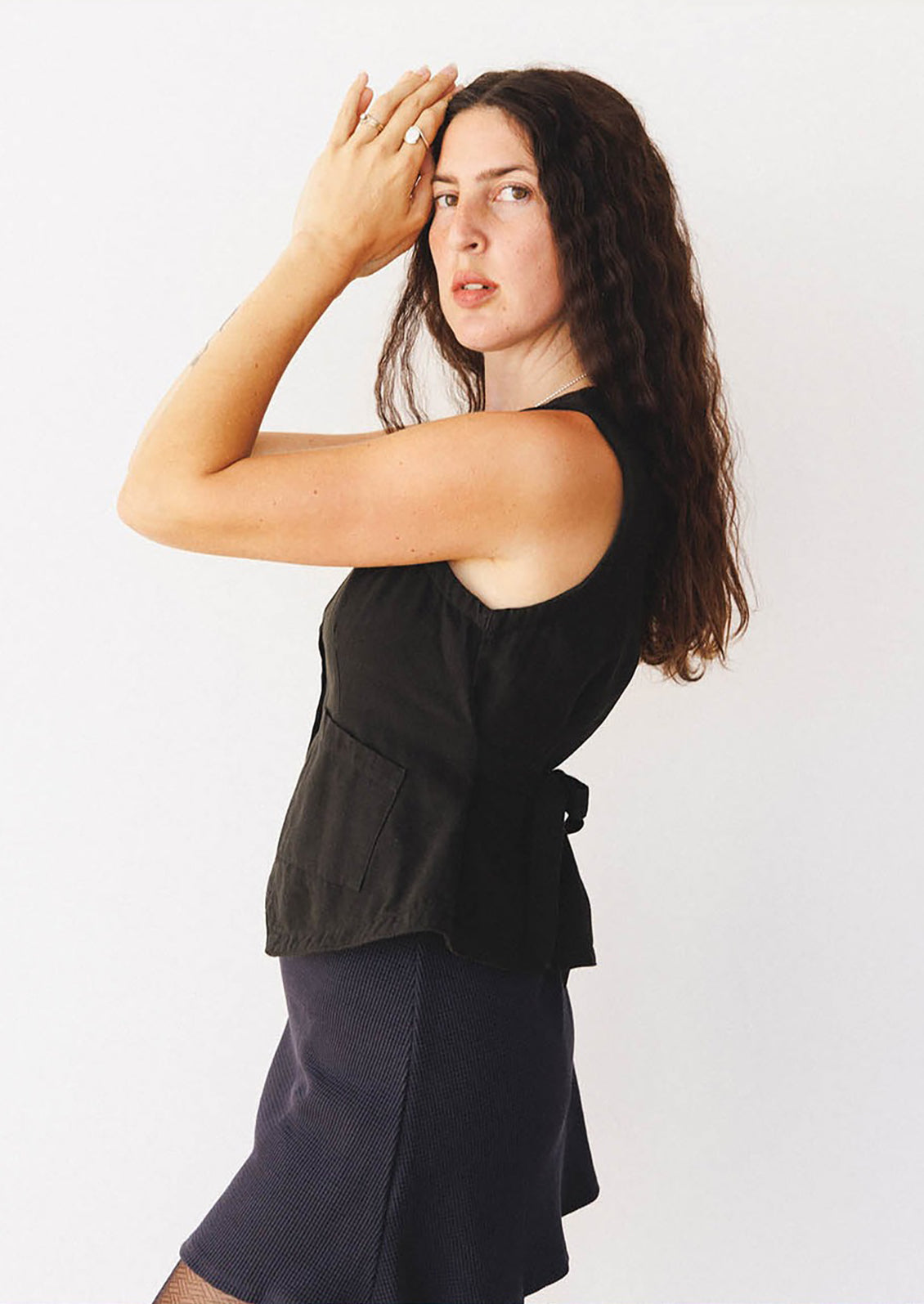 Flared Button Front Vest