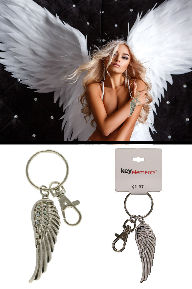 Silver Tone Angel Wing Key Chain KEKC4743