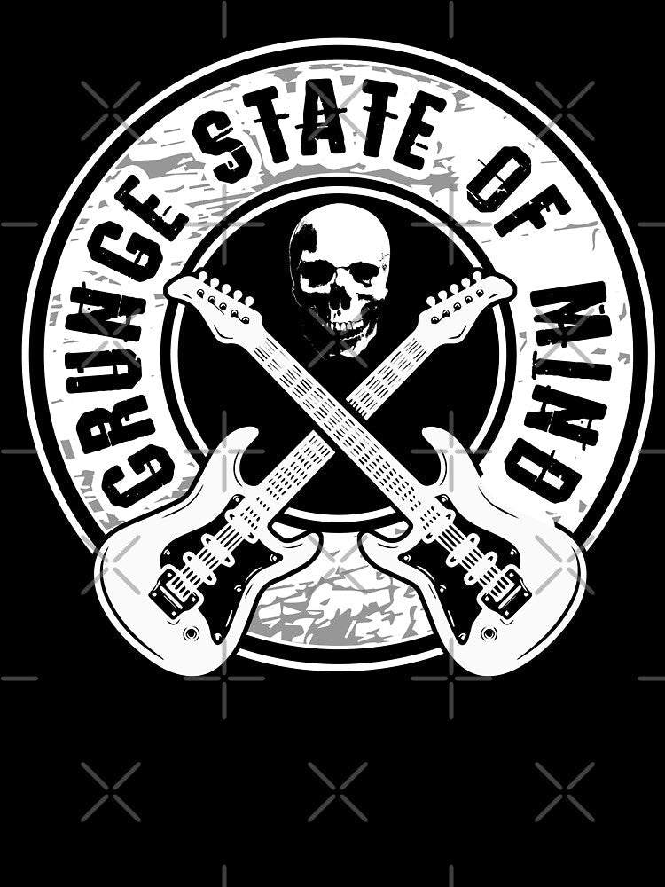 Grunge State of Mind - 90s Rock Guitar & Skull Art by Dmetalx Art Apparel Unisex T-shirt, Sweatshirt, Hoodie, Long Sleeve Tee