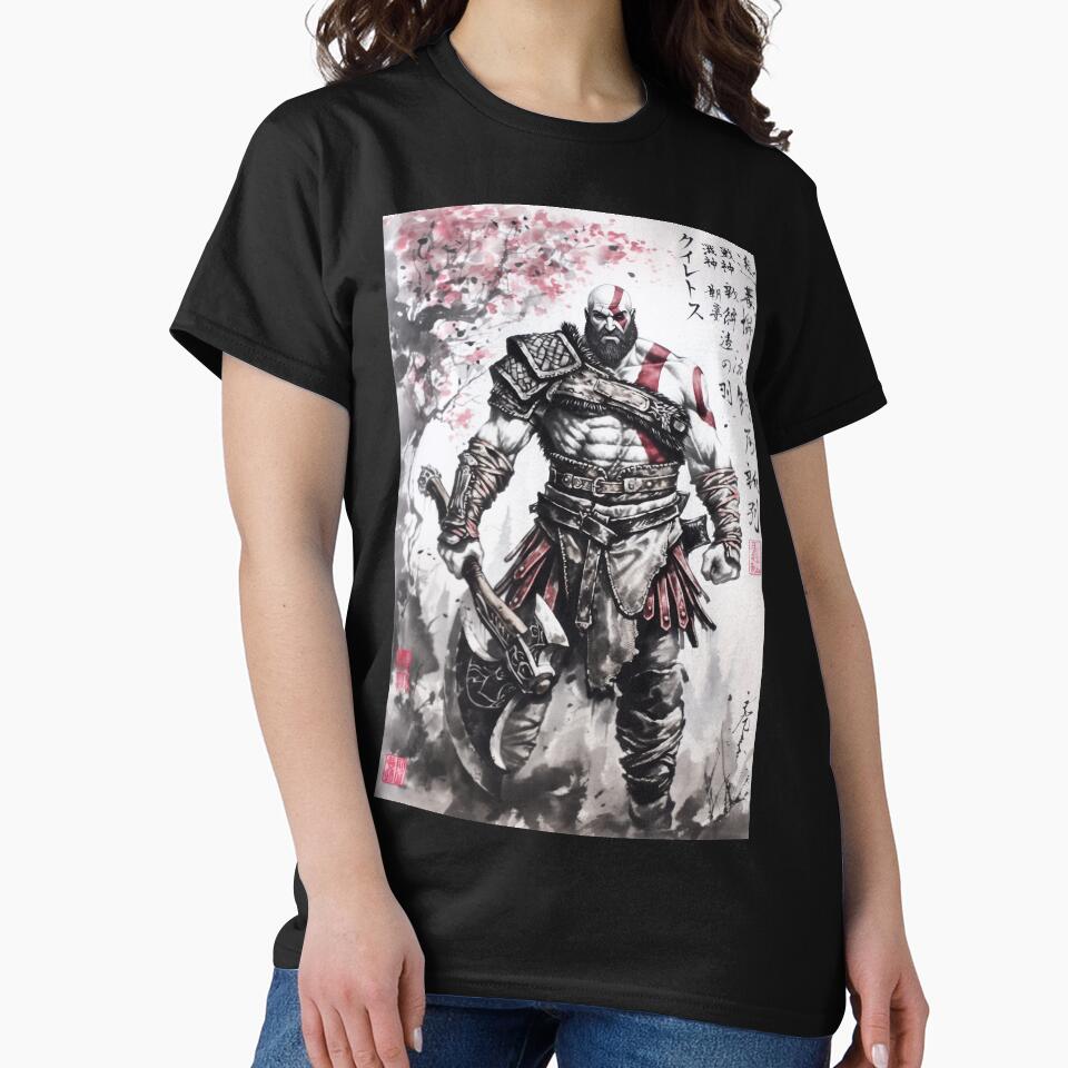 Kratos Sumi-e by AnimeArsenalPrints Unisex T-shirt, Sweatshirt, Hoodie, Long Sleeve Tee