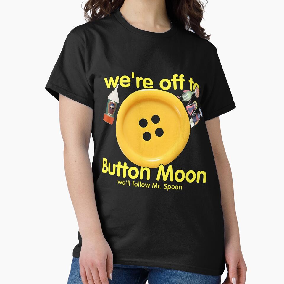 We'Re Off To Button Moon Retro Tv Nostalgia by ArnethiaHoward8 Unisex T-shirt, Sweatshirt, Hoodie, Long Sleeve Tee
