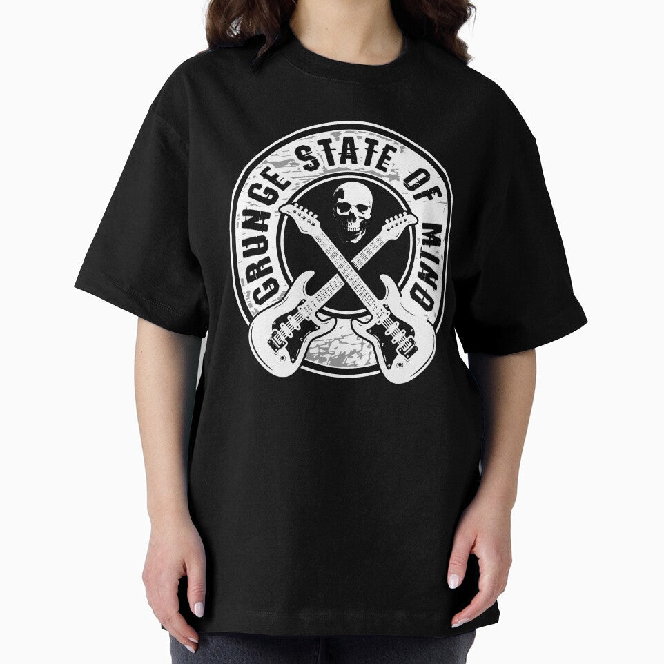 Grunge State of Mind - 90s Rock Guitar & Skull Art by Dmetalx Art Apparel Unisex T-shirt, Sweatshirt, Hoodie, Long Sleeve Tee